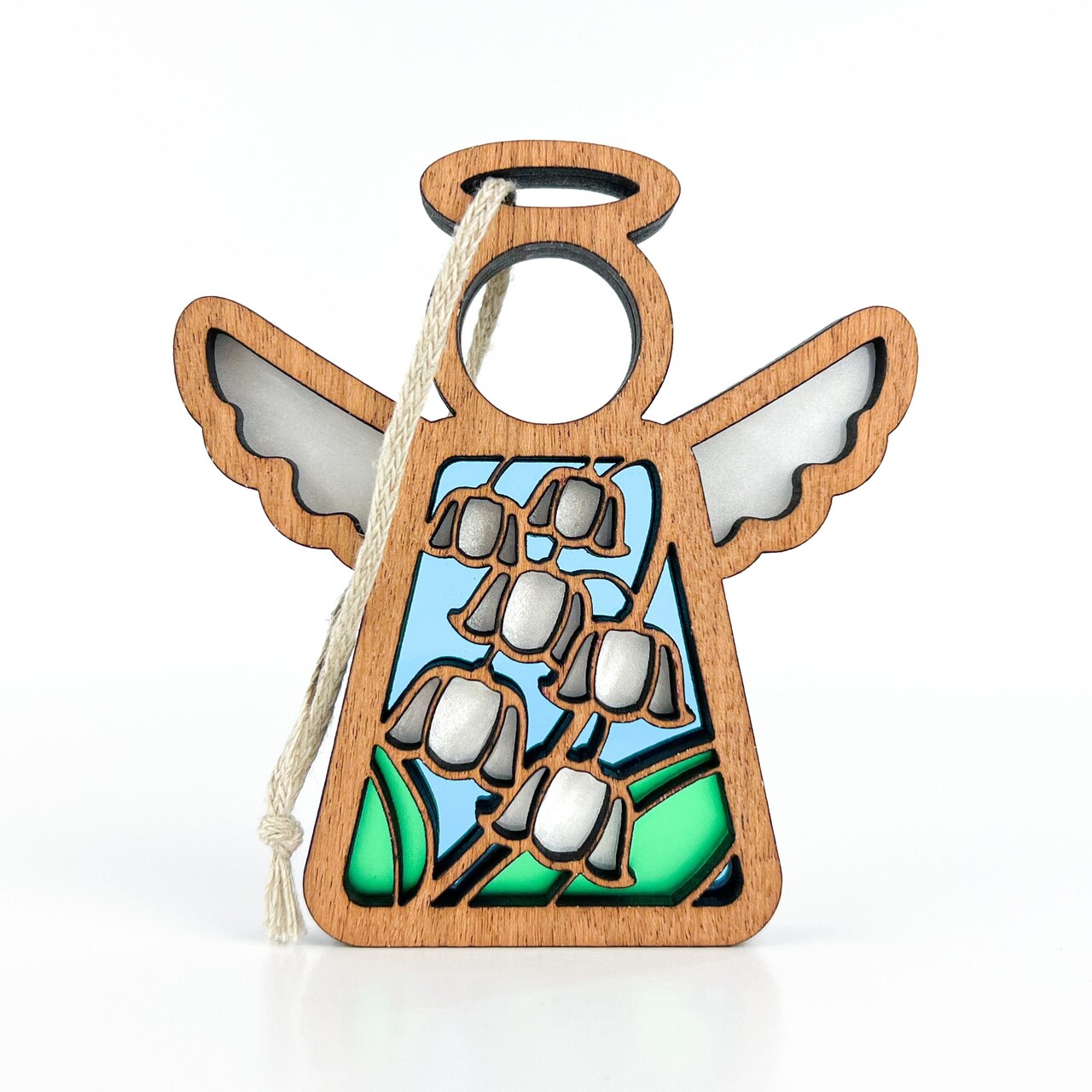 3.5" (H) Lily of the Valley Ornament - Handcrafted in Texas - Mother's Angels® Christmas Angel Wings Figurine